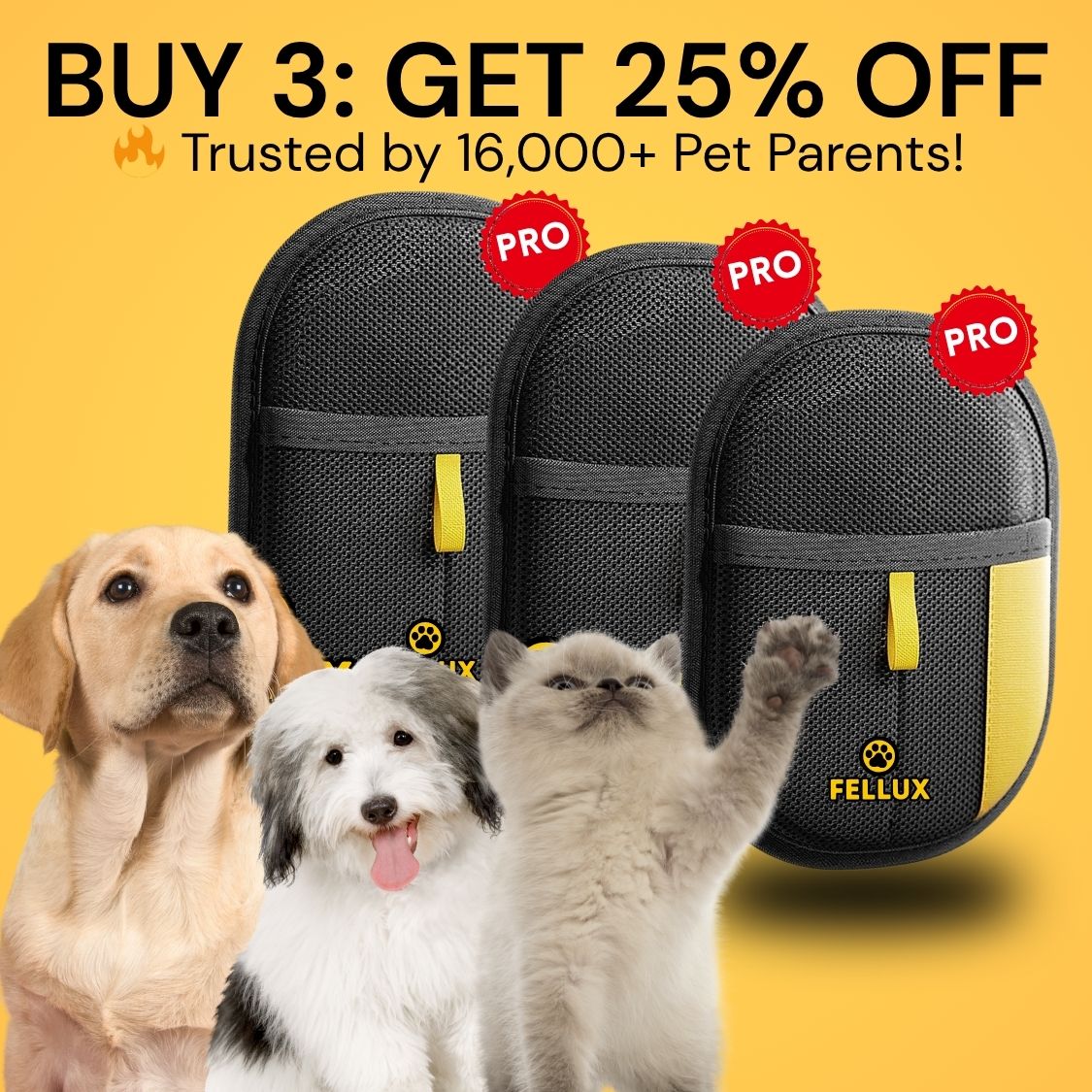 Fellux FurFlash Pro | Next Gen Pet Hair Remover Glove for Clothes, Furniture & More