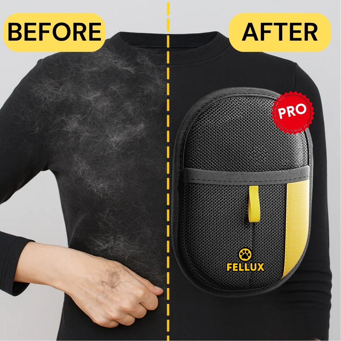 Fellux FurFlash Pro | Next Gen Pet Hair Remover Glove for Clothes, Furniture & More