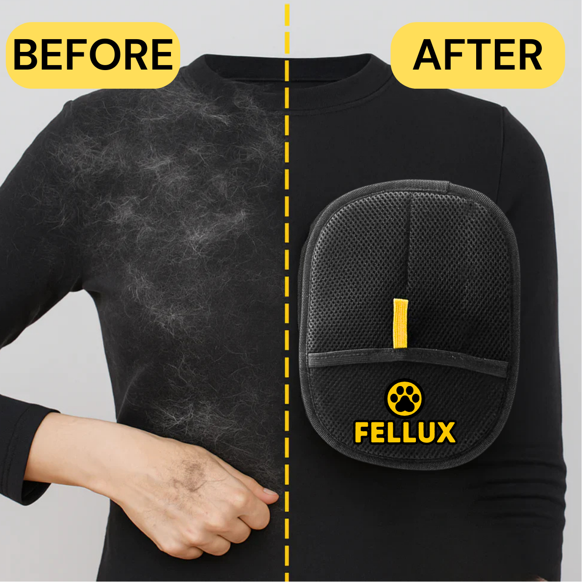 Fellux FurFlash (Classic) | Pet Hair Remover Glove for Clothes, Furniture & More