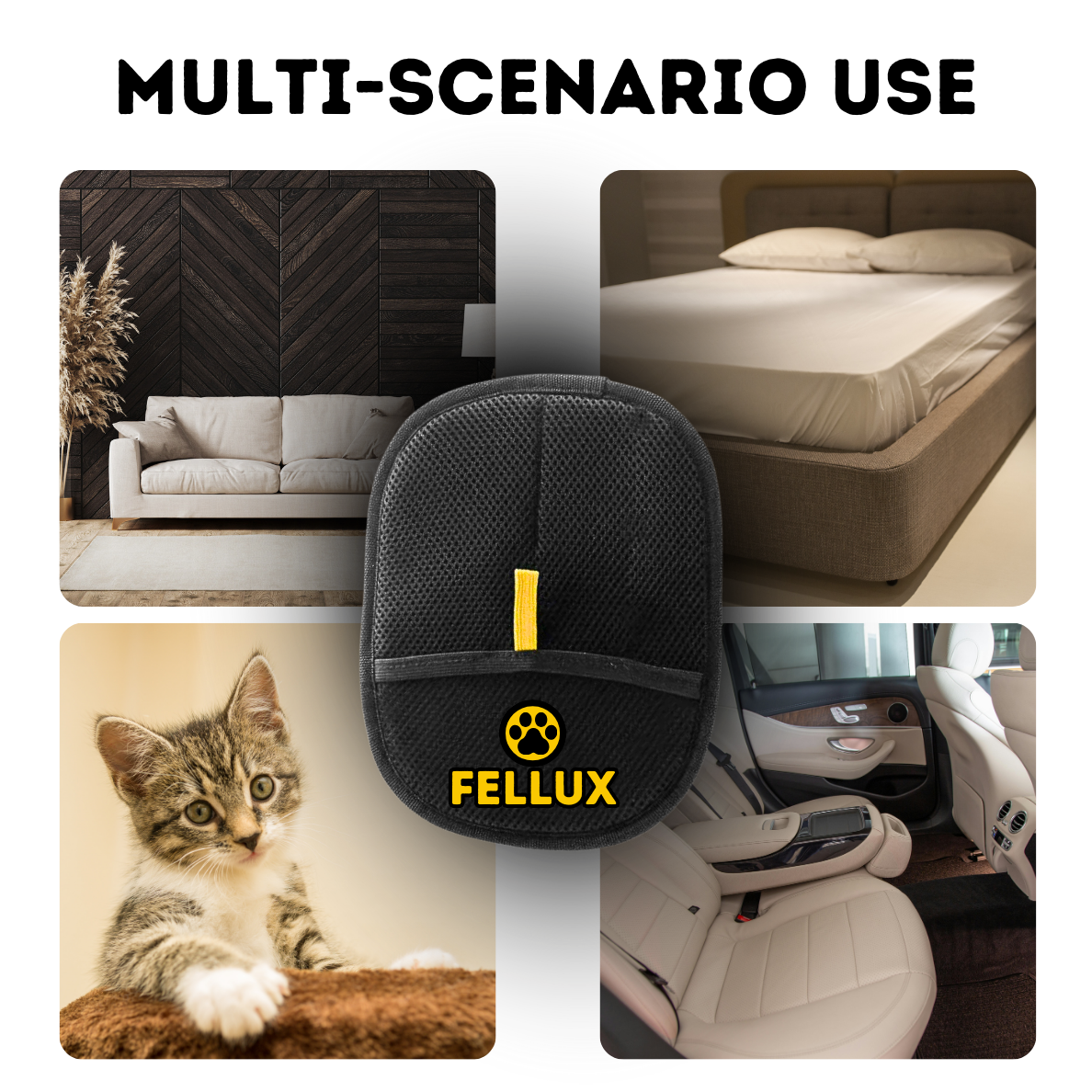 Fellux FurFlash (Classic) | Pet Hair Remover Glove for Clothes, Furniture & More