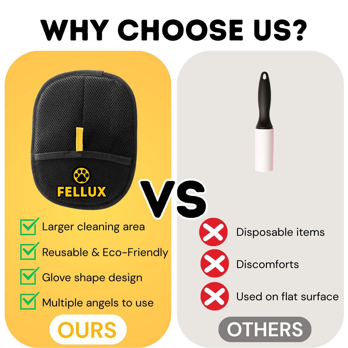 Fellux FurFlash (Classic) | Pet Hair Remover Glove for Clothes, Furniture & More